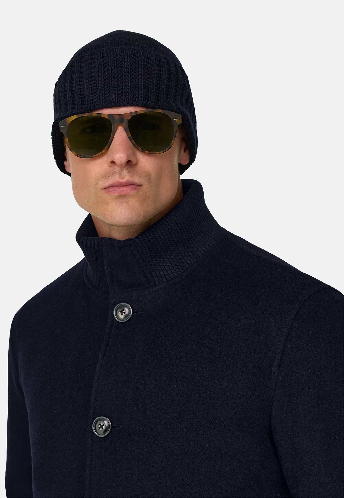 Jacket Padded in Wool Cashmere, Navy blue, hi-res, 5