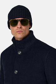 Jacket Padded in Wool Cashmere, Navy blue, thumb, 5