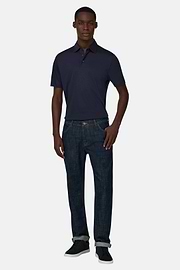 Polo Aus Seiden-Mix, Navy blau, thumb, 2