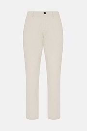 Pantalon En Coton Extensible, Crème, hi-res