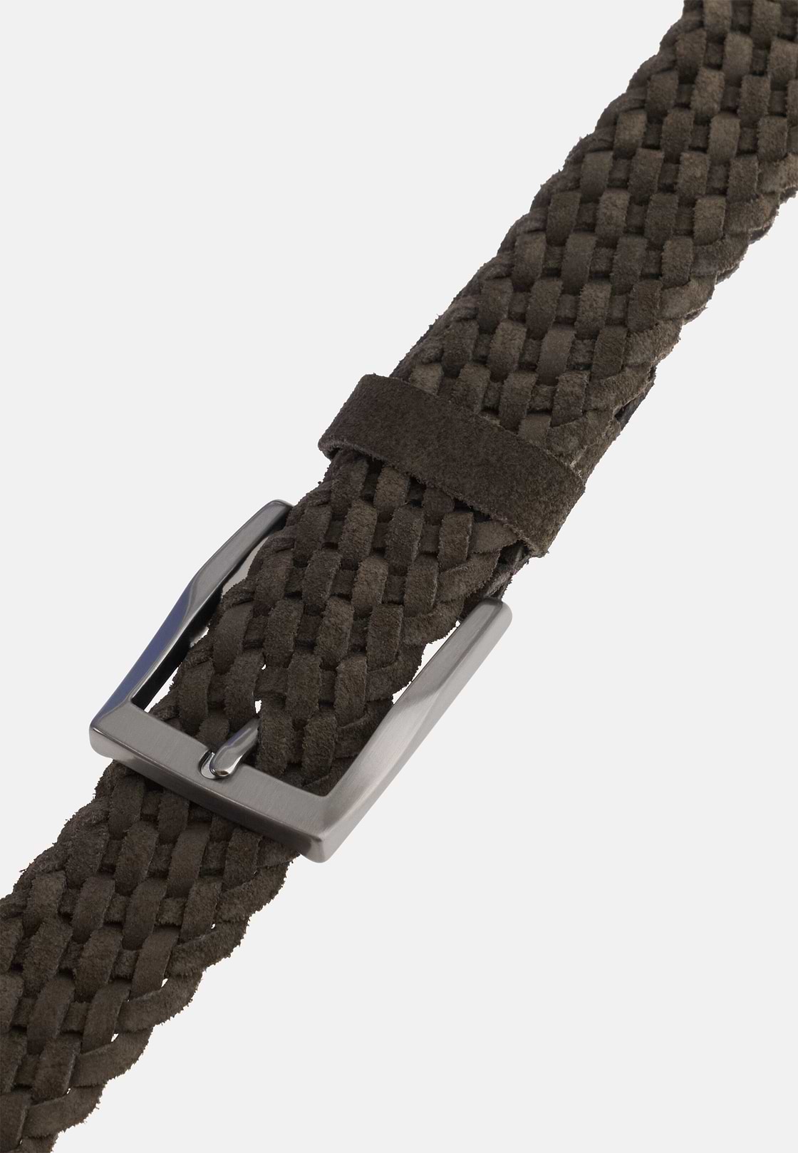 Woven Suede Belt, Brown, hi-res, 3
