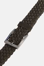 Woven Suede Belt, Brown, thumb, 3