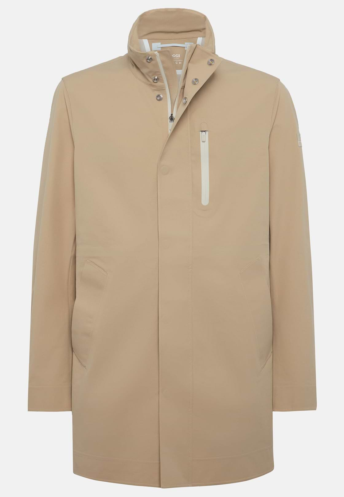 Car Coat In Tessuto Tecnico Riciclato B Tech, Beige, hi-res