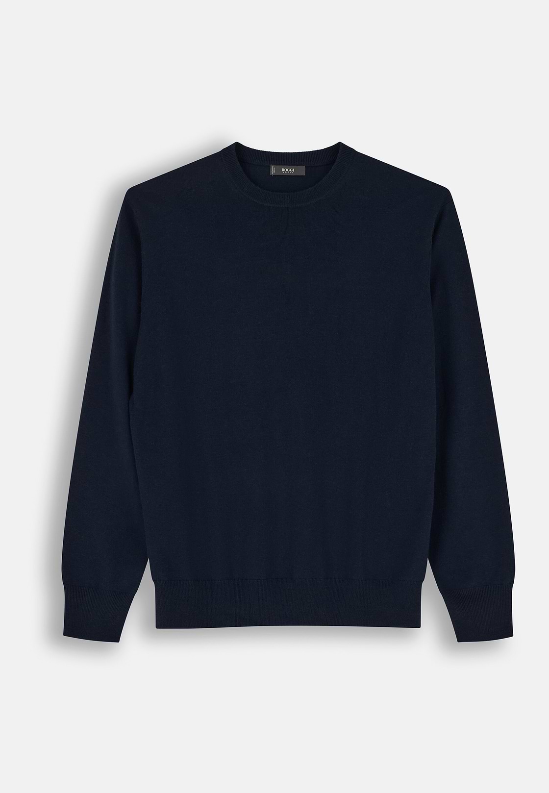 Rundhalspullover aus extrafeiner Merinowolle, Navy blau, hi-res, 5
