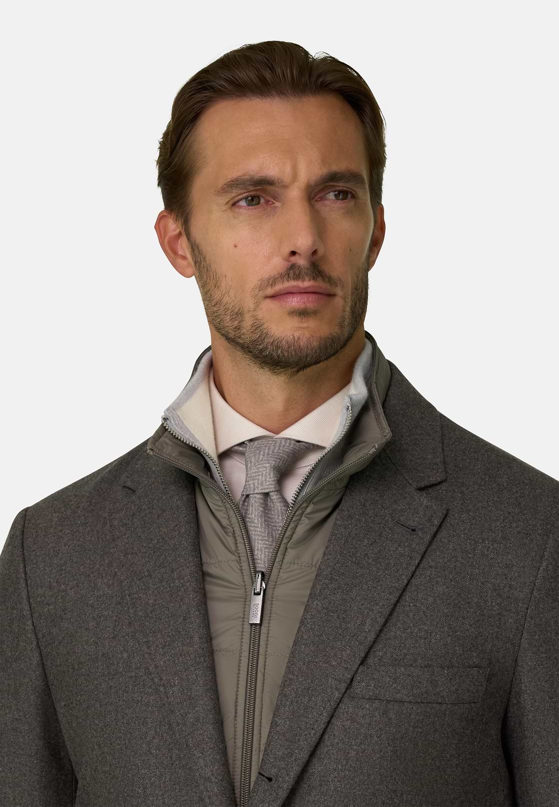 TWIST | Blazer in Wool Flannel, Taupe, hi-res, 3