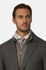 TWIST | Blazer in Wool Flannel, Taupe, thumb, 3