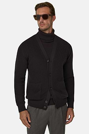 Vest in Extrafijne Merinowol, Brown, thumb, 1
