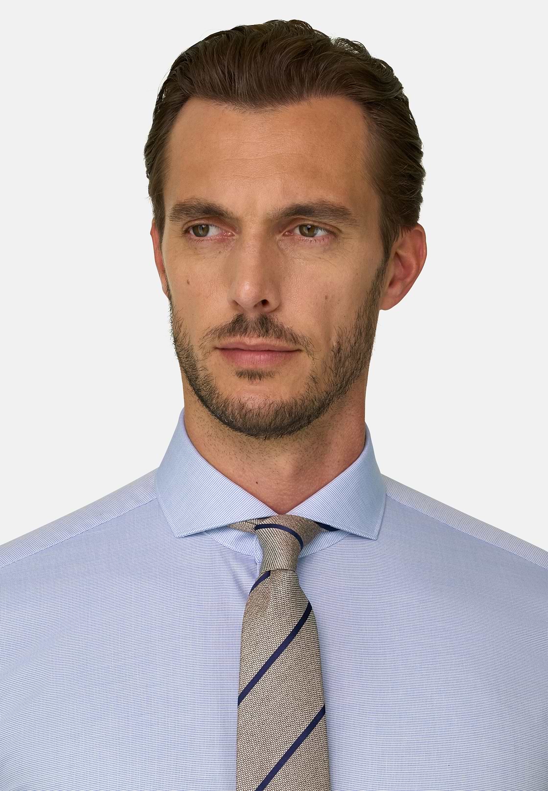 Shirt Patterned Cotton Slim Fit, Light Blue, hi-res, 3