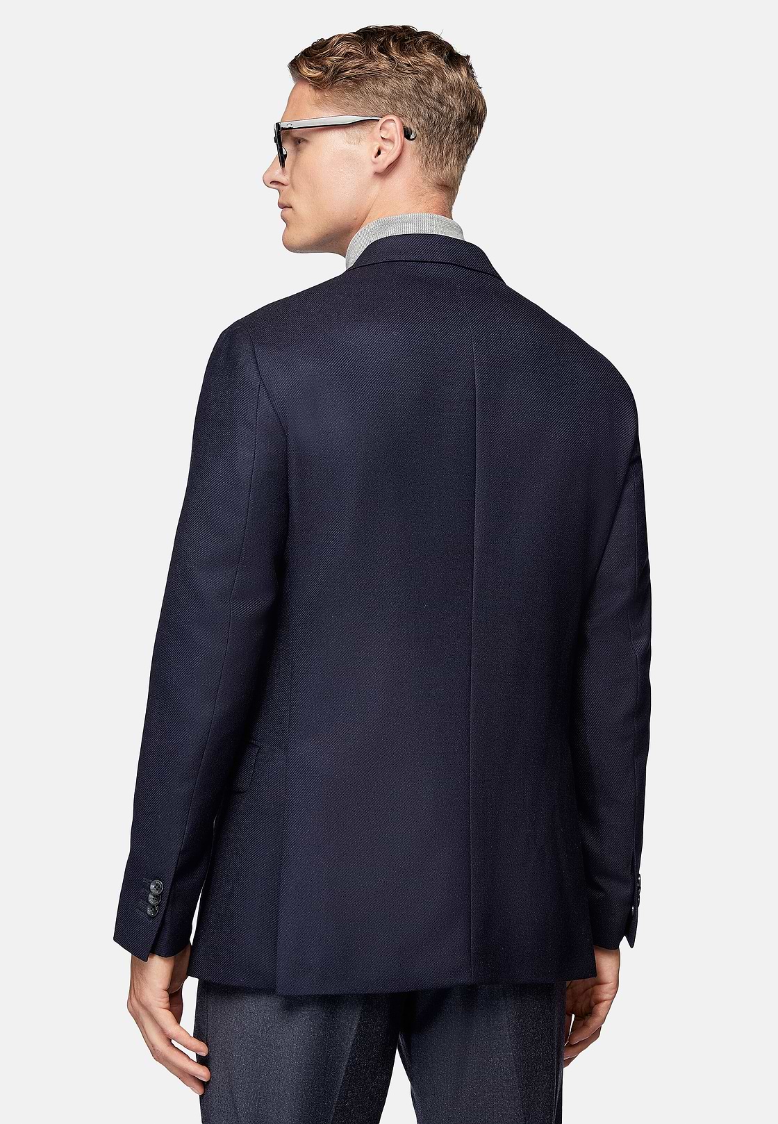Navy Blue Jacket In Pure Wool, Navy blue, hi-res