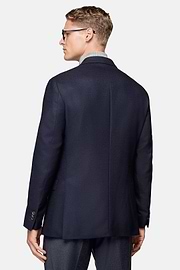 Navy Blue Jacket In Pure Wool, Navy blue, hi-res