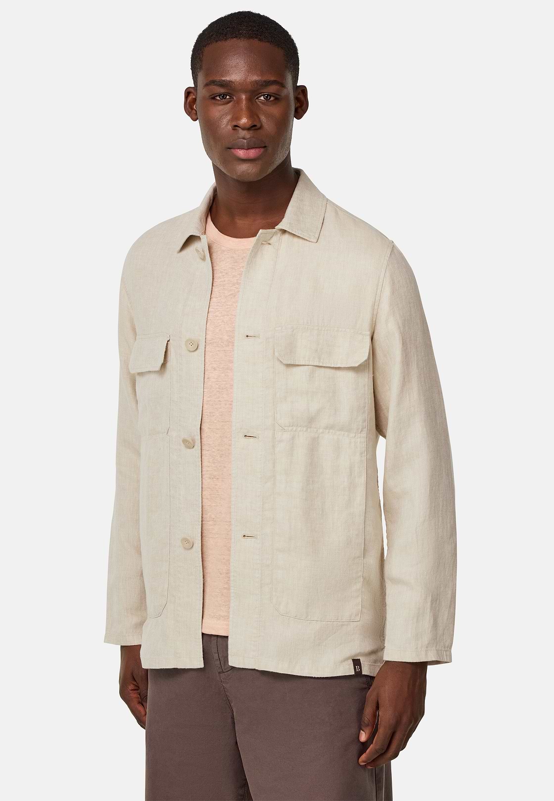 Bond Linen Shirt Jacket, Beige, hi-res