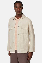 Bond Linen Shirt Jacket, Beige, hi-res