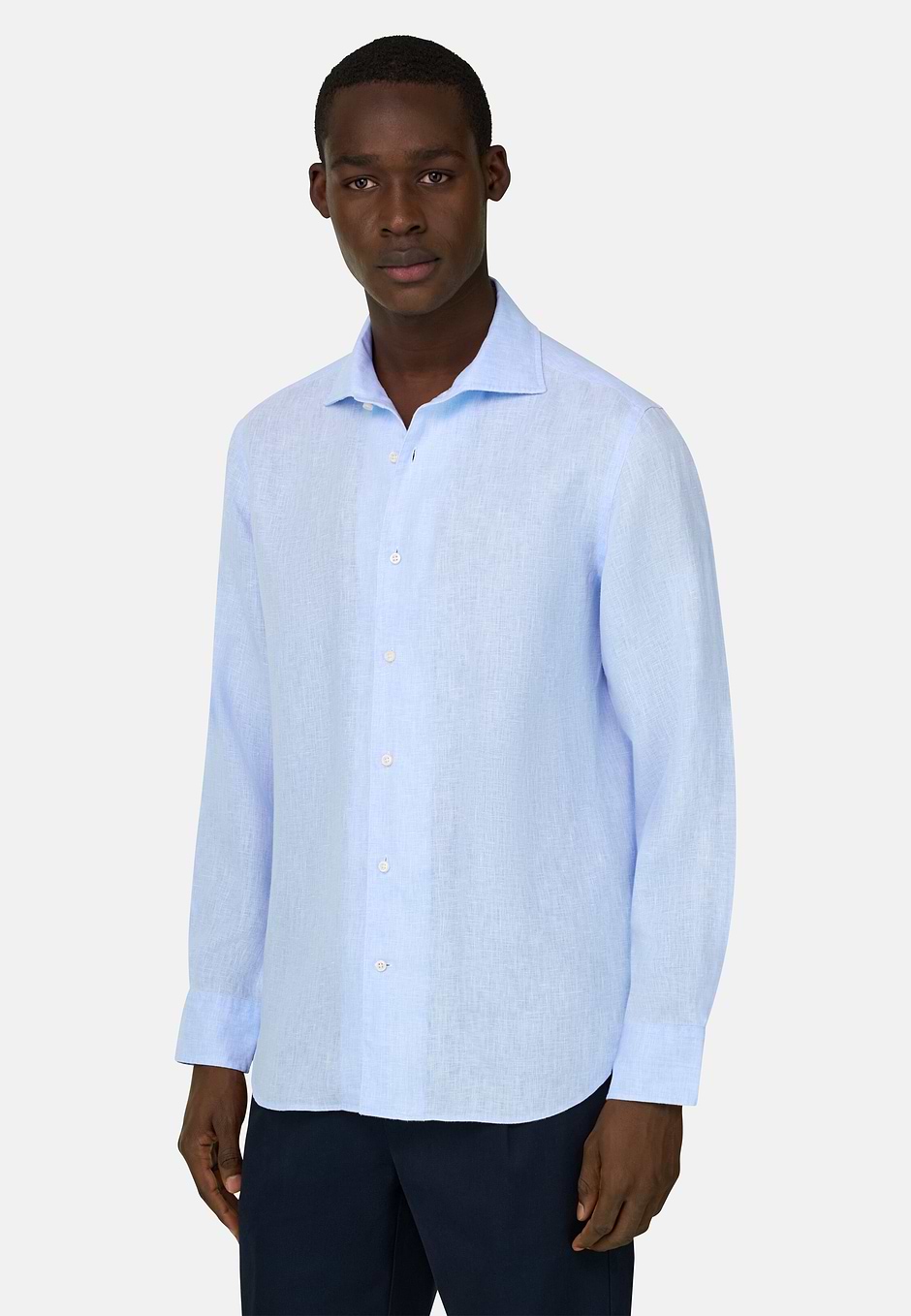 Regular Fit Linen Shirt, Light Blue, hi-res