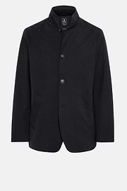 B Tech peacoat van technische stof, Black, hi-res