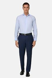 Camicia In Cotone Slim Fit, Azzurro, thumb, 2