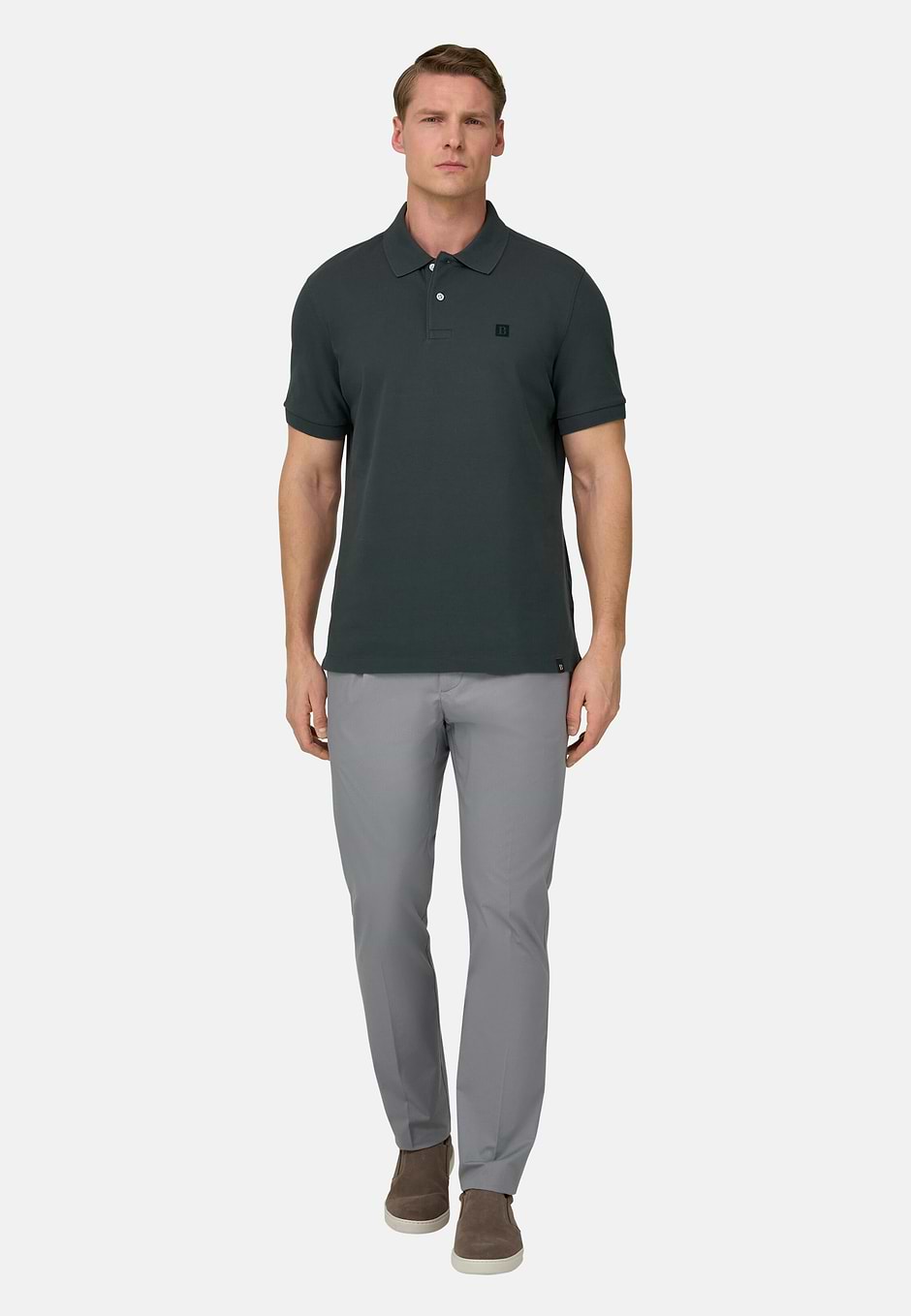 Regular Fit Cotton Piqué Polo Shirt, Green, hi-res