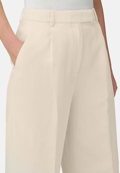 Linen Blend Trousers, OFFWHITE, hi-res