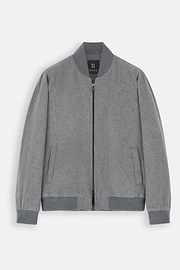Bomber Padded in Wool Cashmere, Grey, thumb, 6