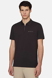 High-Performance Piqué Polo Shirt, Black, hi-res