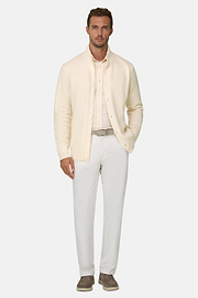 Vest Col in Wol Cashmere, Offwhite, thumb, 2