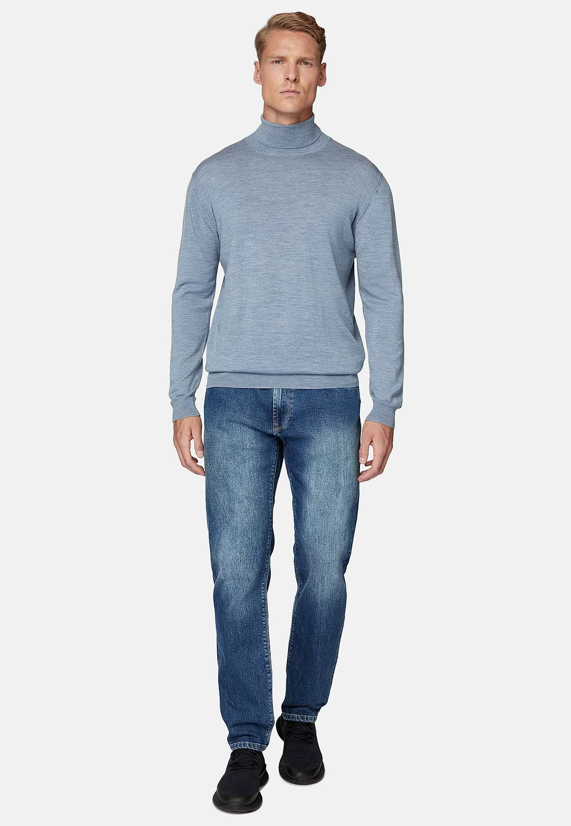 Mittelblaue Jeans Aus Elastischem Denim, Hellblau, hi-res