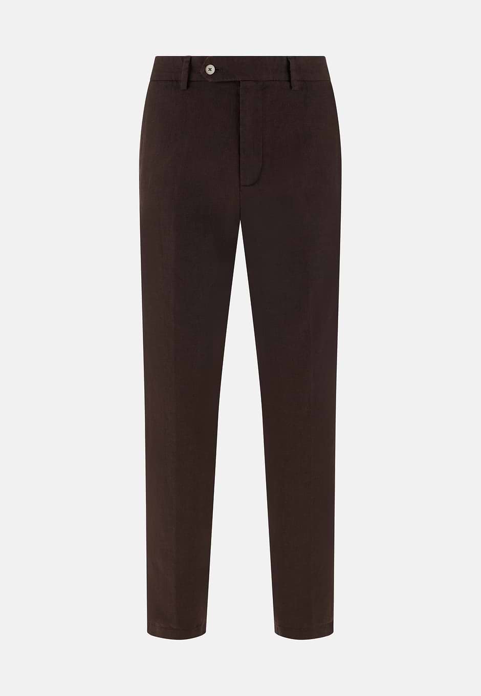 Linen Trousers, Brown, hi-res