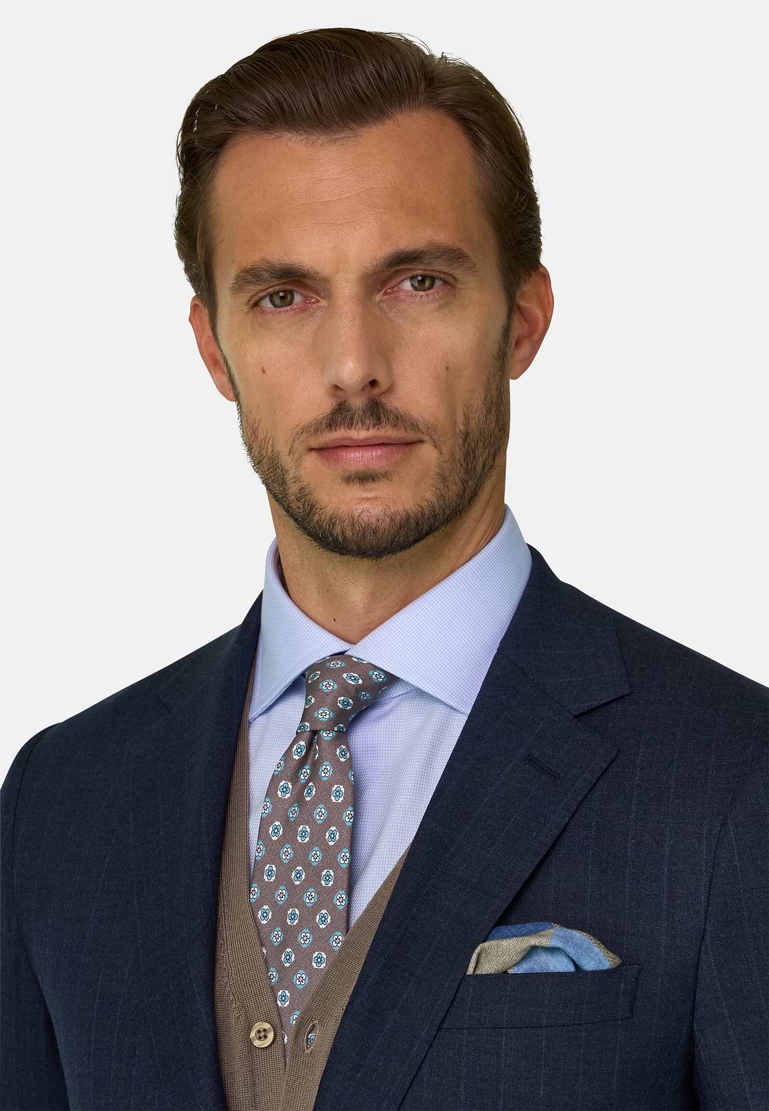 Suit Stretch Wool Cashmere Silk, Navy blue, hi-res, 4