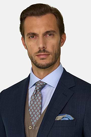 Suit Stretch Wool Cashmere Silk, Navy blue, thumb, 4