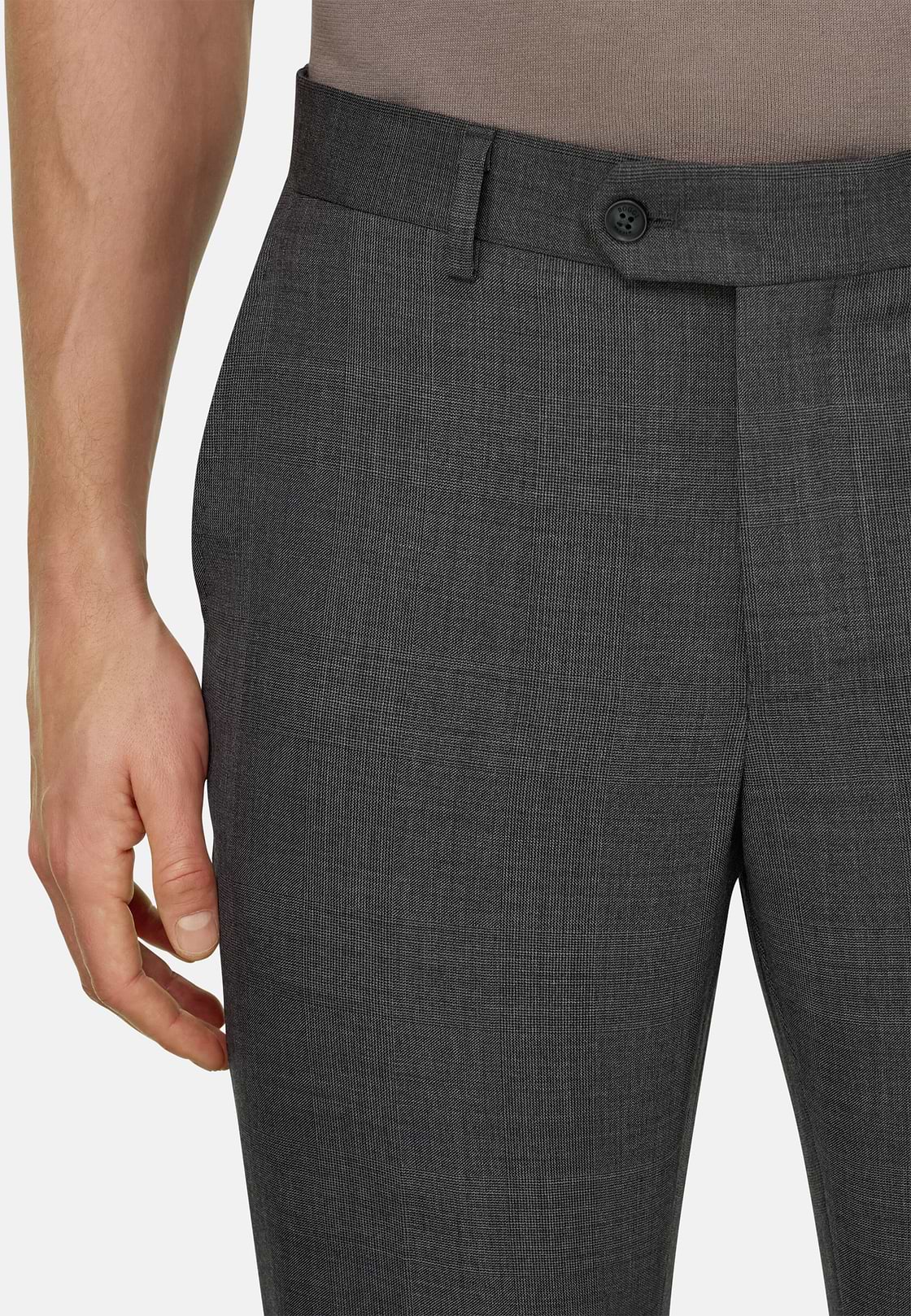 Prince Of Wales Wool Suit, Grey, hi-res, 5