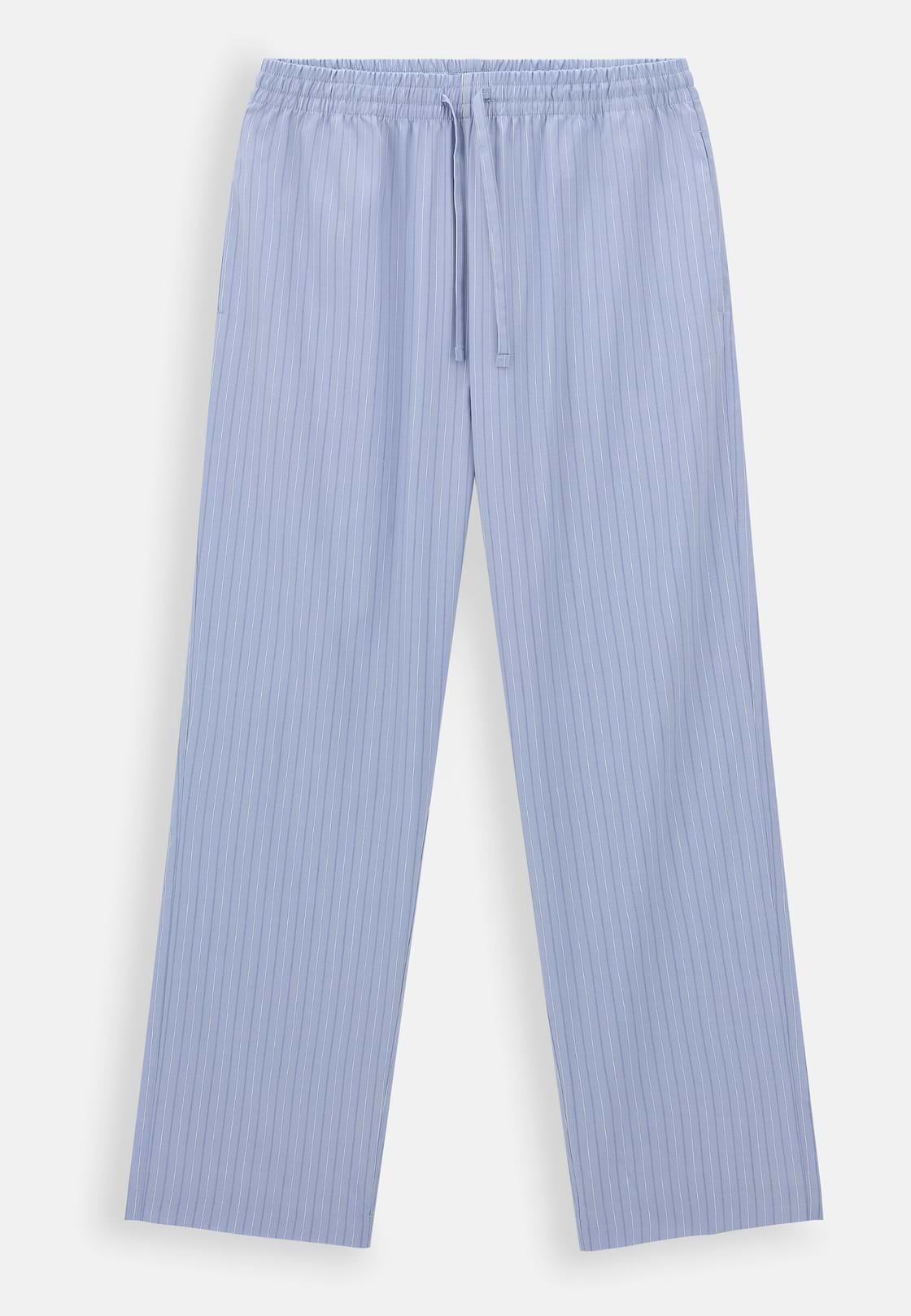 Pajama Pinstripe Cotton Silk, Medium Blue, hi-res, 6