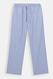 Pajama Pinstripe Cotton Silk, Medium Blue, thumb, 6