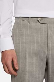 Light Grey Pinstripe Suit In Pure Wool, light grey, hi-res