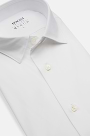White Stretch Nylon Slim Fit Shirt, White, hi-res