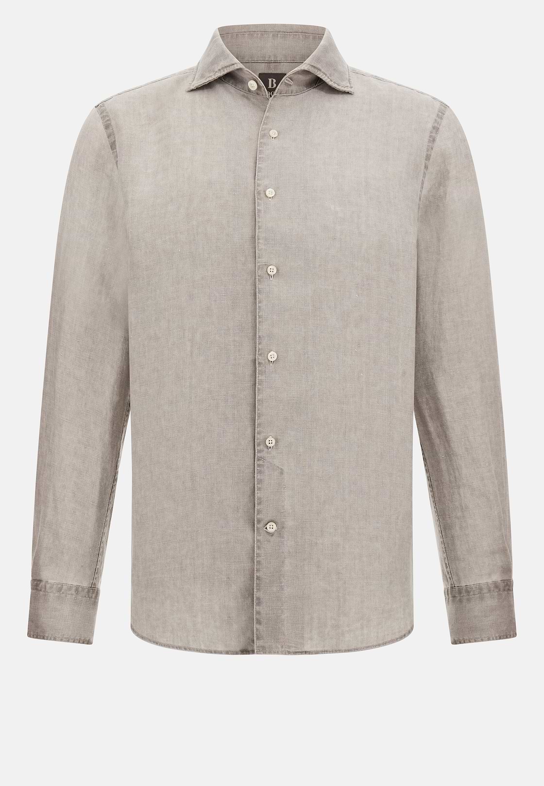 Regular Fit Linen Shirt, Taupe, hi-res