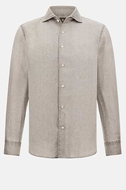 Regular Fit Linen Shirt, Taupe, hi-res