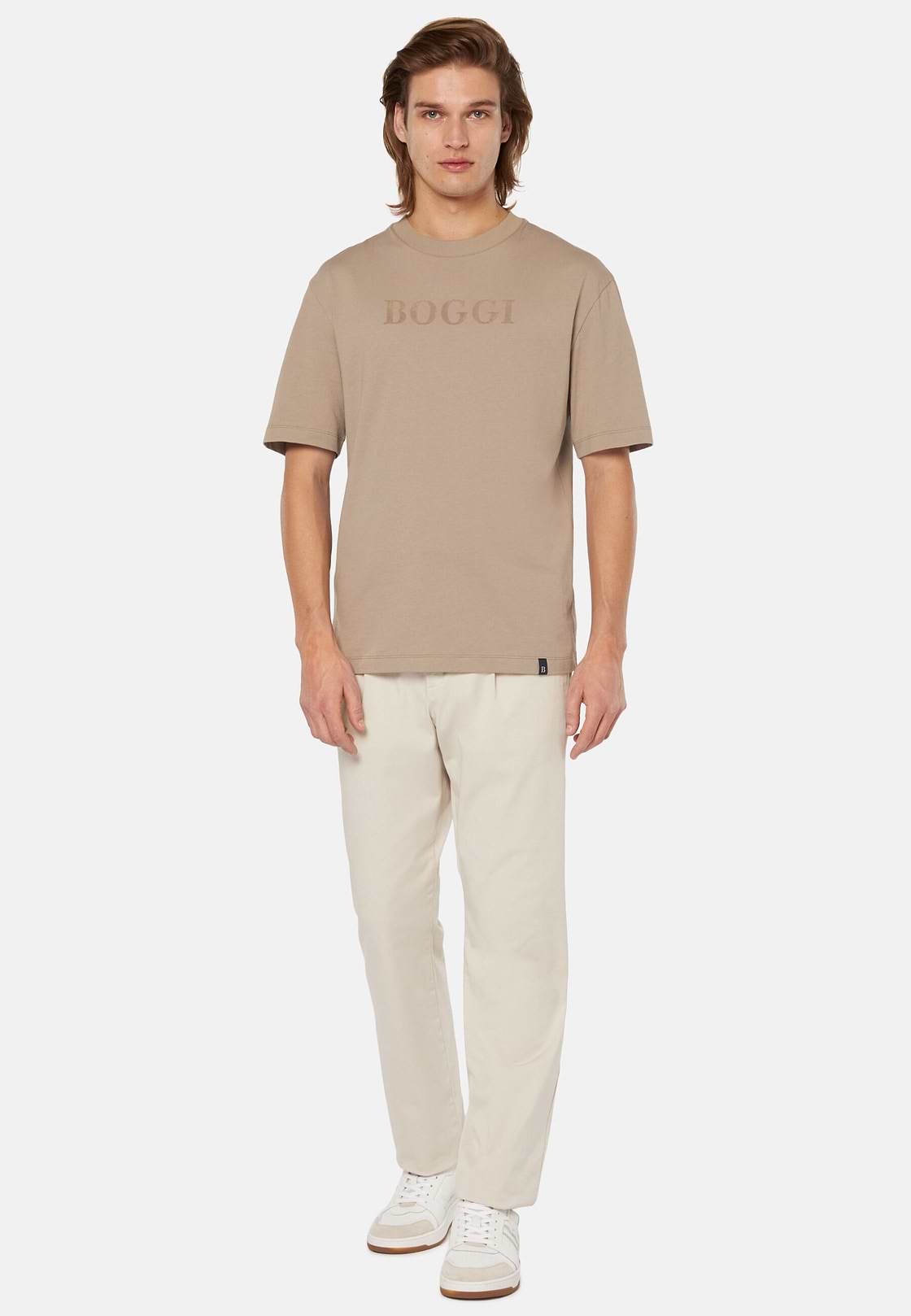 Cotton T-shirt, Taupe, hi-res