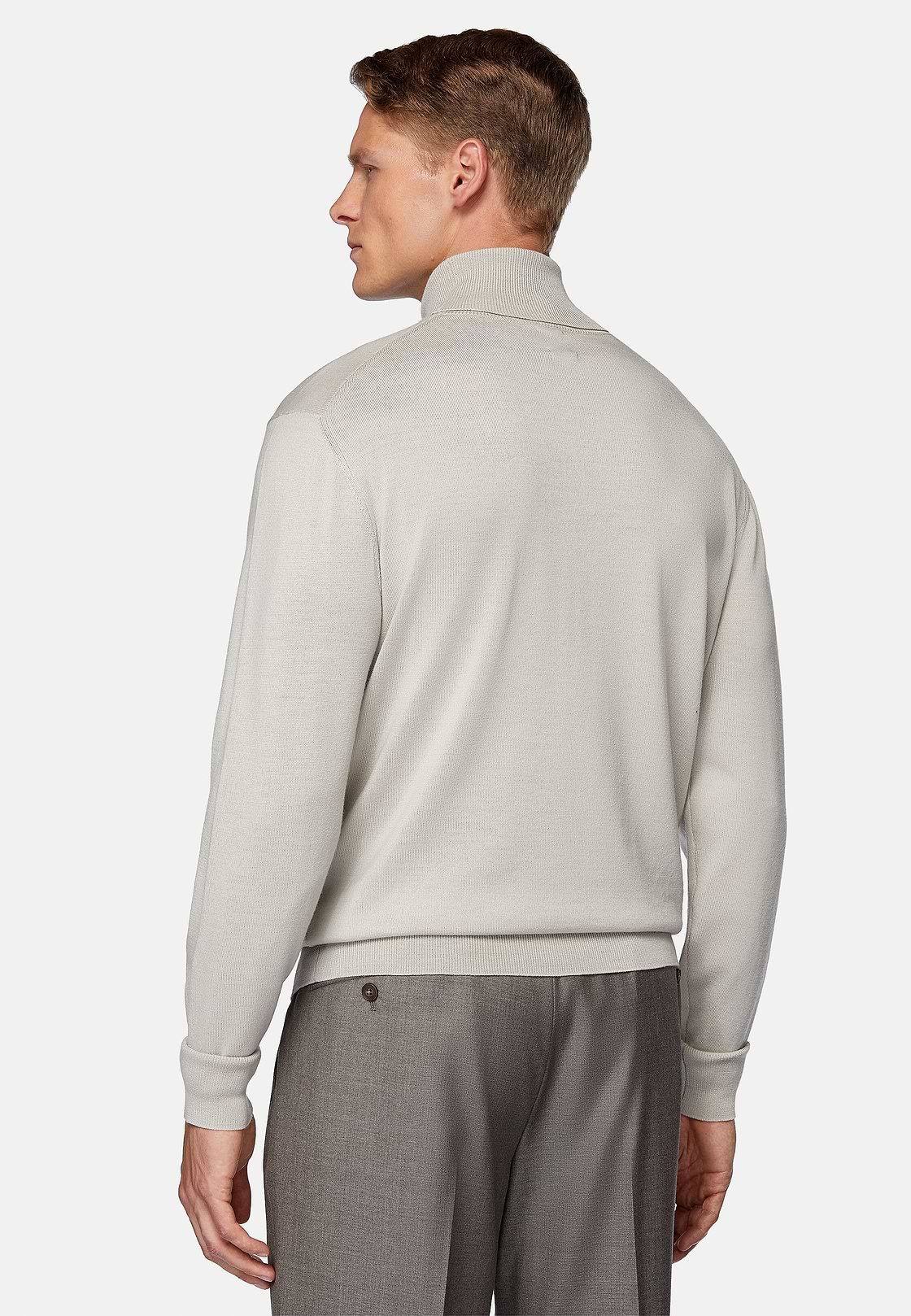 Hellgrauer Rollkragenpullover Aus Merinowolle, Light grey, hi-res