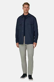 Shacket Herringbone Viscose Blend, Blue, thumb, 2
