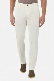 Pantalon En Coton Tencel Extensible, Blanc, hi-res
