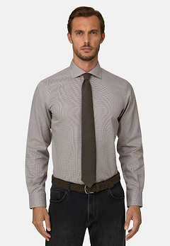 Houndstooth Cotton Shirt Regular Fit