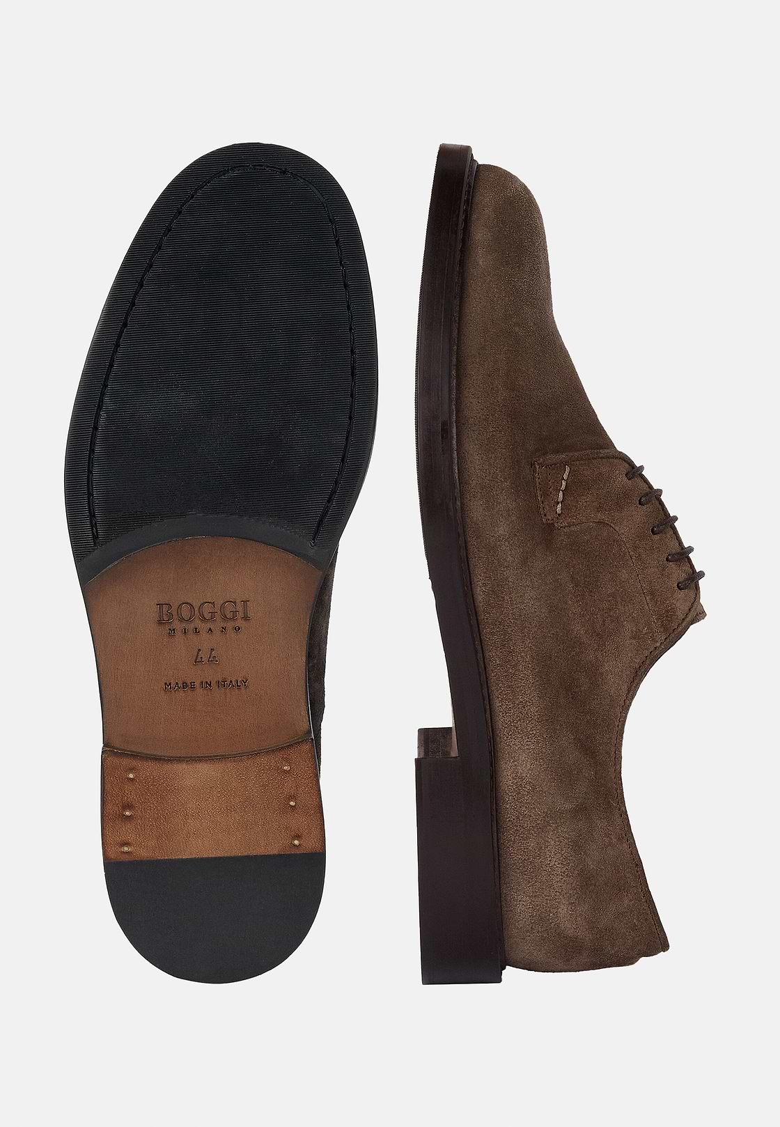 Chaussures Modèle Derby En Daim, Marron, hi-res