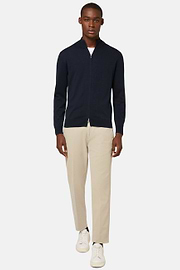 Stretch Cotton Pants, Beige, hi-res