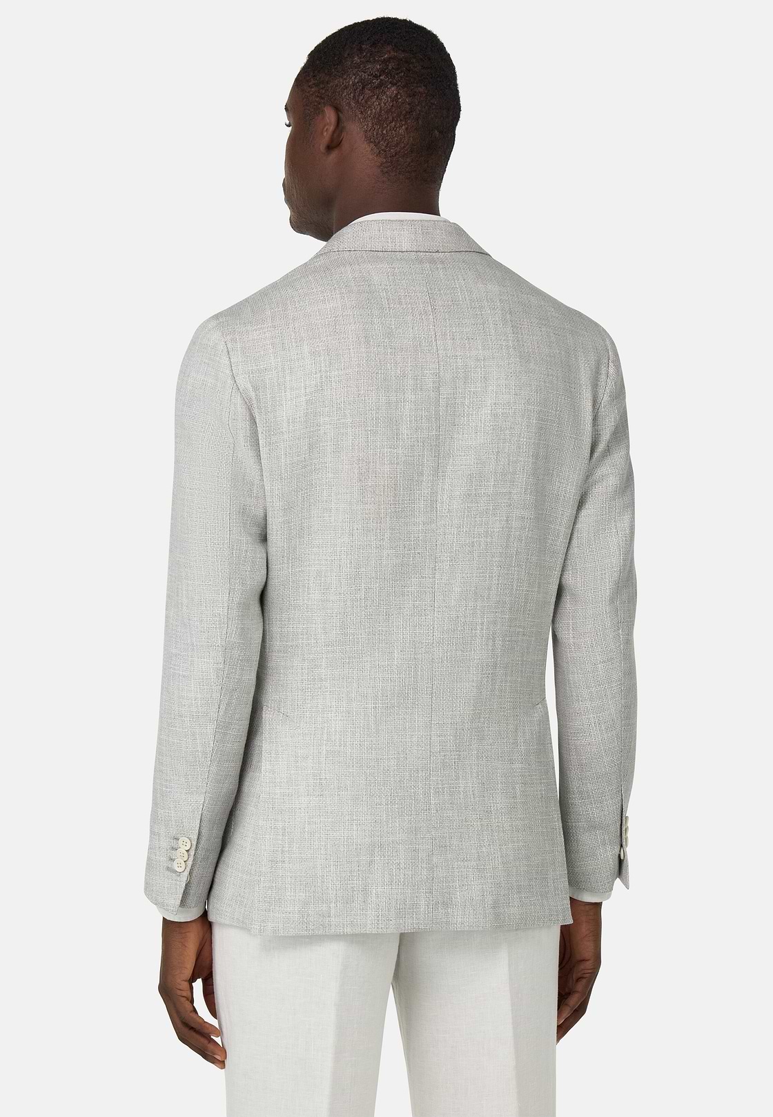 Veste En Lin Coton Laine Et Soie, Light grey, hi-res