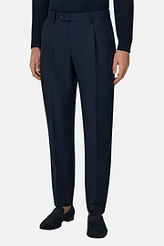 Spodnie z wełny i moheru, Navy blue, thumb, 1