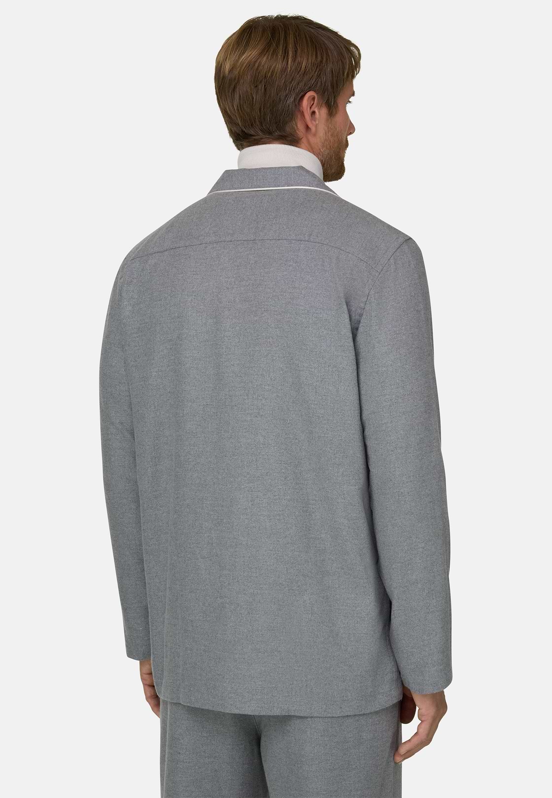 Pajama in Cotton Flannel, Grey, hi-res, 3