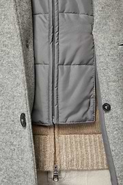 Manteau En Jersey De Laine Avec Plastron, Gris, hi-res