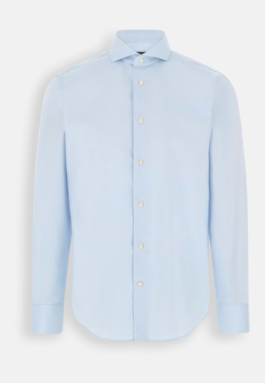 Hemd aus Pin-Point-Baumwolle Slim Fit, Hellblau, hi-res, 7