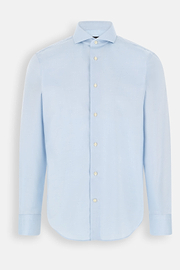 Hemd aus Pin-Point-Baumwolle Slim Fit, Hellblau, thumb, 7