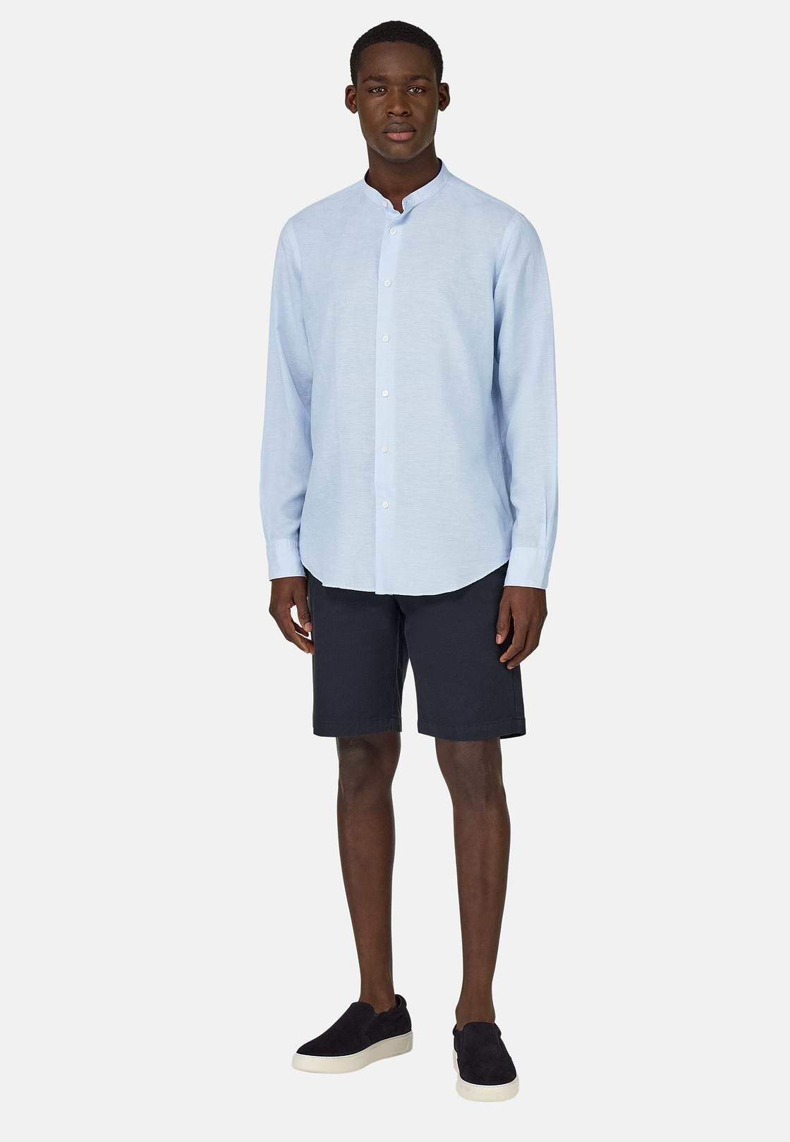 Regular Fit Tencel Linen Shirt, Light Blue, hi-res