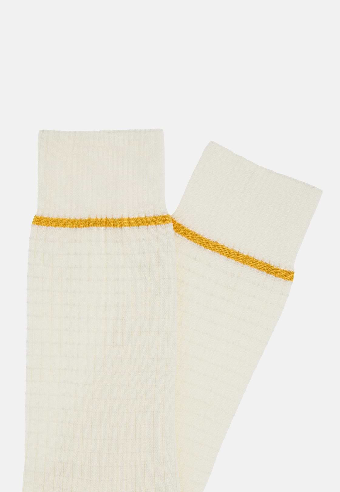 Cotton Blend Jacquard Socks, Cream, hi-res